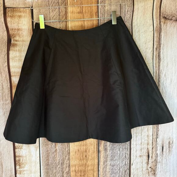 Kate Spade Lula Skirt Black A-Line Cotton Silk Blend High Waist Flare Size 2 NWT - Picture 3 of 6